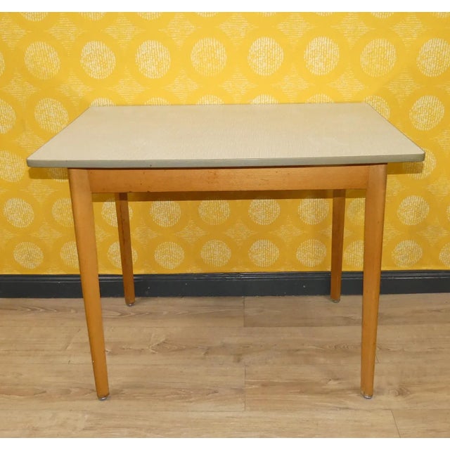 1950s Small Vintage Kitchen Table in Resopal Wood, 1950s For Sale - Image 5 of 13