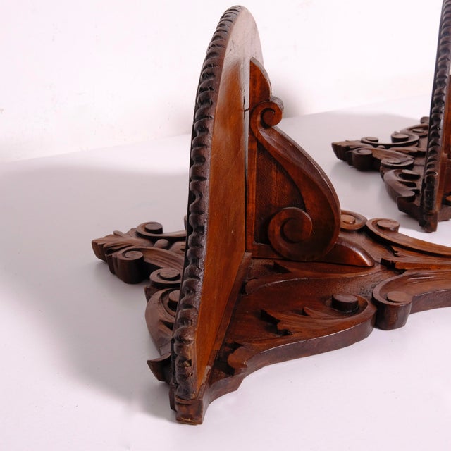 Small Wall Shelves and Consoles in Fir Wood, 1900s, Set of 2 For Sale - Image 4 of 15