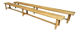 Set of Very Long Oak Dining Benches, 1930