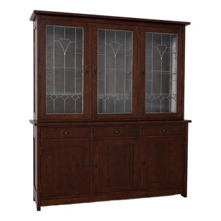 Stickley Mission Oak Arts & Crafts China Cabinet For Sale