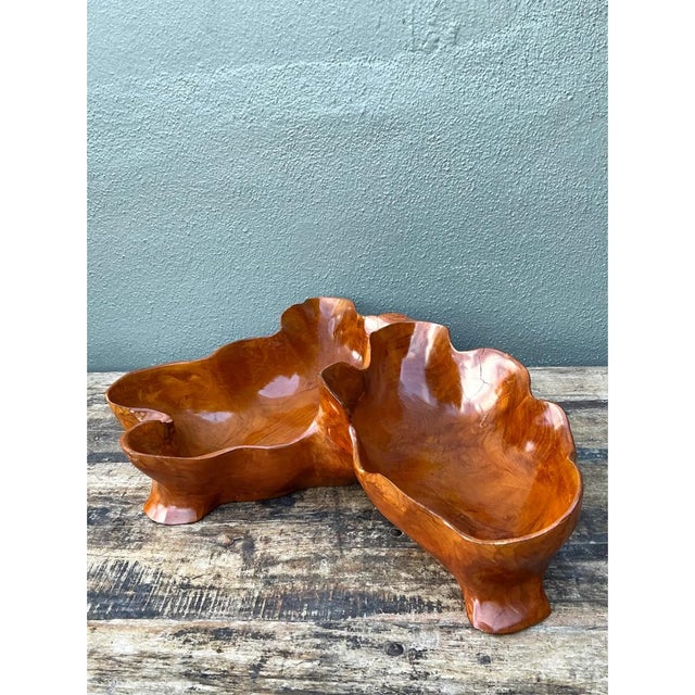 Late 20th Century Vintage Organic Form Wood Bowl For Sale - Image 5 of 14