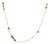 14k Gold Multi-Color Sapphire & Diamond Station Necklace For Sale