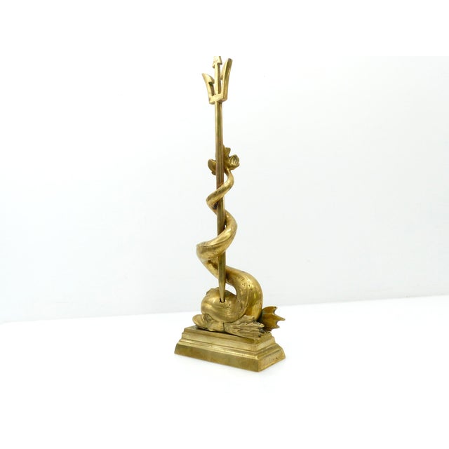 Large Vintage Doorstop in Patinated Brass, 1950s For Sale - Image 4 of 8