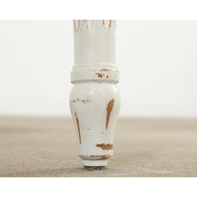 Set of Six Louis XVI Style Square Back Painted Dining Chairs For Sale - Image 17 of 18