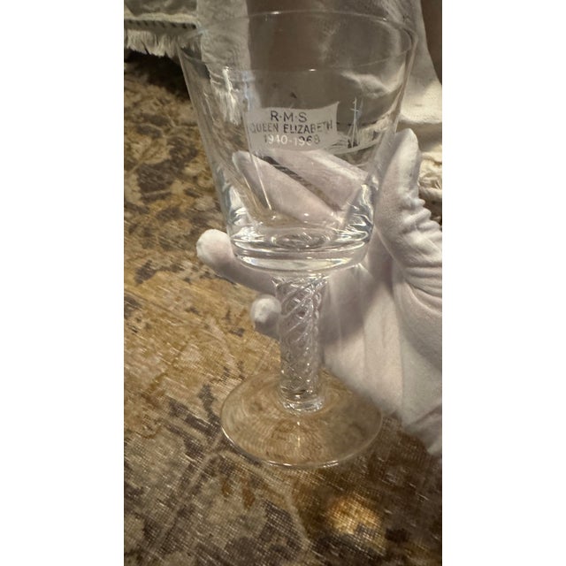 Vintage Limited Edition RMS Queen Elizabeth Commemorative Goblets - Set of 6 For Sale In Providence - Image 6 of 8