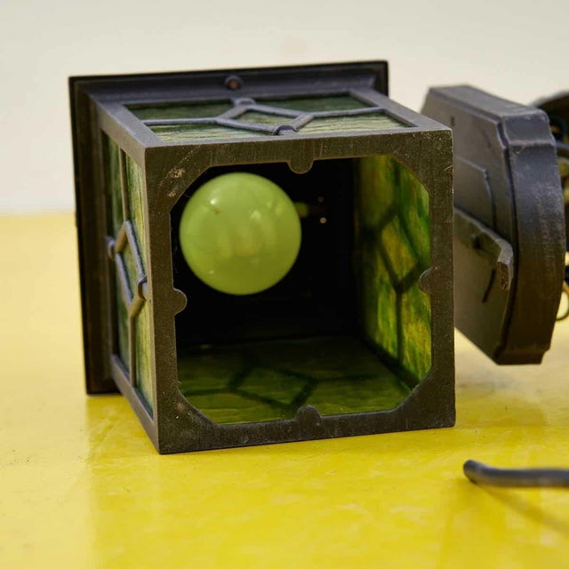 Metal Vintage Street Lamps in Stained Glass and Metal, Set of 3 For Sale - Image 7 of 8