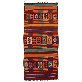 Vintage Taznakht Moroccan Kilim Rug - 06'01 X 13'07 For Sale