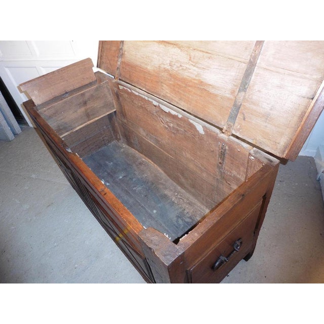 Early 19th Century French Panelled Oak Coffer, 1800s For Sale - Image 5 of 10