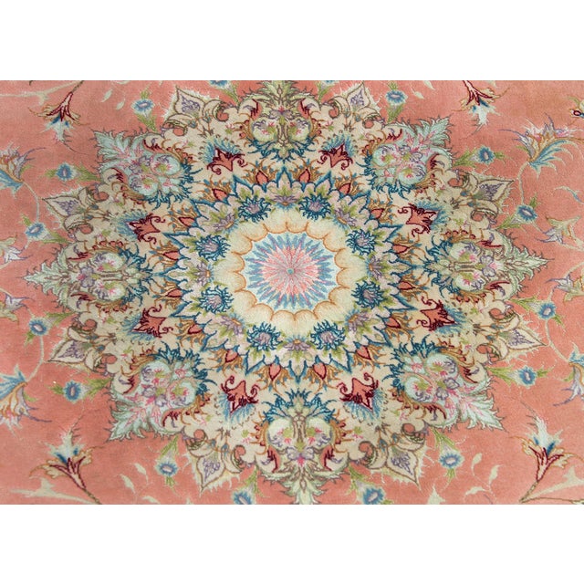Vintage Silk Persian Tabriz Rug For Sale - Image 15 of 15
