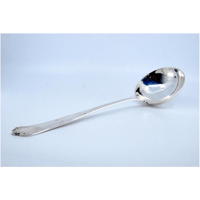 Silver Soup Ladle with Grooves For Sale - Image 9 of 11