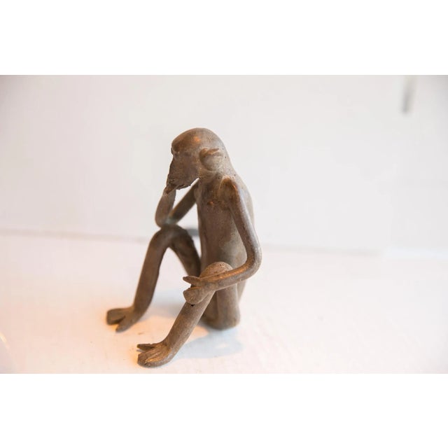 Vintage African Sitting Monkey Figurine For Sale In New York - Image 6 of 7