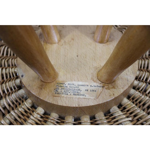 Brown Wooden Stool by Jan Kalous for Uluv, Czechoslovakia, 1970s For Sale - Image 8 of 9