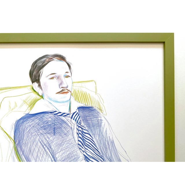 David Hockney Vintage 1975 Lithograph Print Framed Paris Exhibition Poster " Jacques De Bascher De Beaumarchais " 1973 For Sale - Image 9 of 13