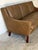 Mid-Century Modern Brown Leather 3 Seater Sofa With Tapered Wood Legs Vintage Mid-Century Modern 1970s For Sale - Image 3 of 12