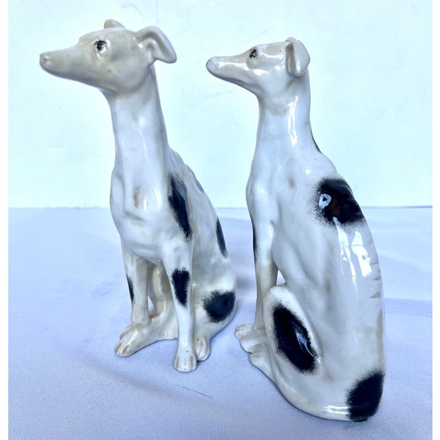 1970s Vintage Maitland-Smith Hand-Painted Porcelain Whippet Figurines - A Pair For Sale - Image 5 of 18