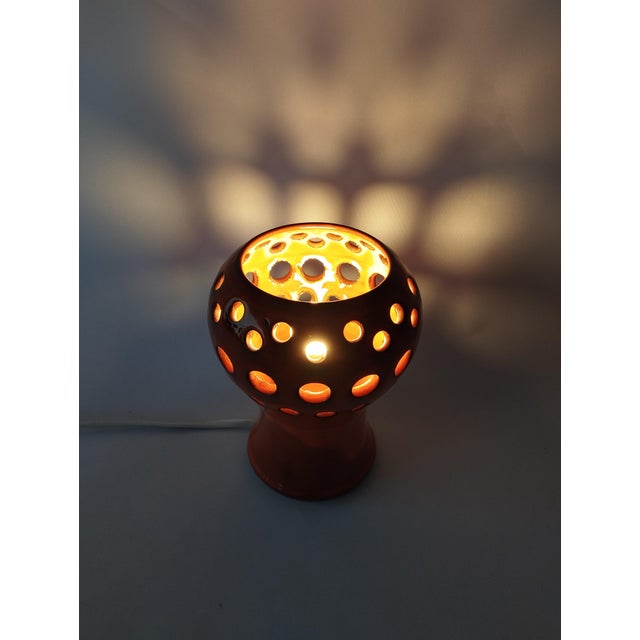 Mid-Century Modern Small Ceramic Table Lamp by Johan Ove Brandels, Sweden, 1970s For Sale - Image 3 of 11