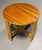 1950s Restored Vintage Rattan Vertically Stacked Circular Drink Side Table With Mahogany Top For Sale - Image 5 of 9