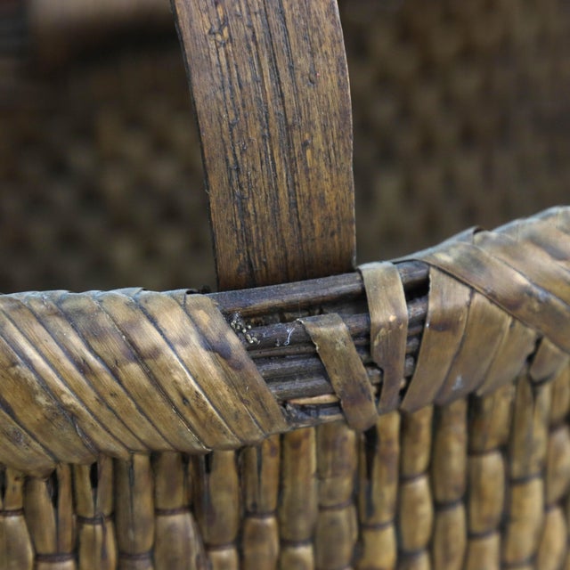 Wood Early 20th Century Chinese Woven Reed Basket For Sale - Image 7 of 10