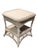Perfect vintage Continental wicker side table in excellent condition. Solid and balanced construction, center shelf, splay...