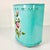 Hollywood Regency 1950s Vintage Hollywood Regency Boho Chic Turquoise Handpainted Flora Metal Wastebasket For Sale - Image 3 of 18