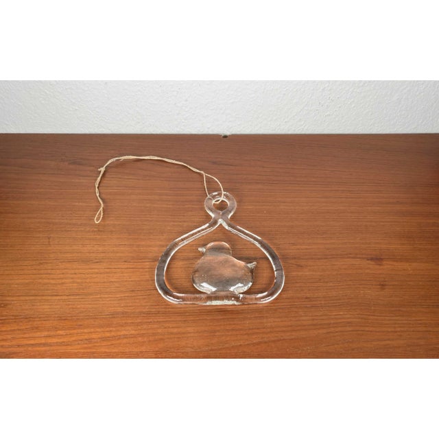 Glass Vintage Swedish Bird Window Decoration in Glass by Bertil Vallien for Kosta Boda, 1970s For Sale - Image 7 of 10