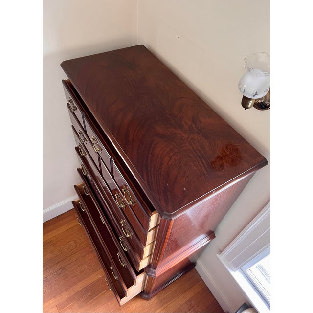 1980s 1980s Vintage Drexel Chippendale Mahogany High Chest For Sale - Image 5 of 14