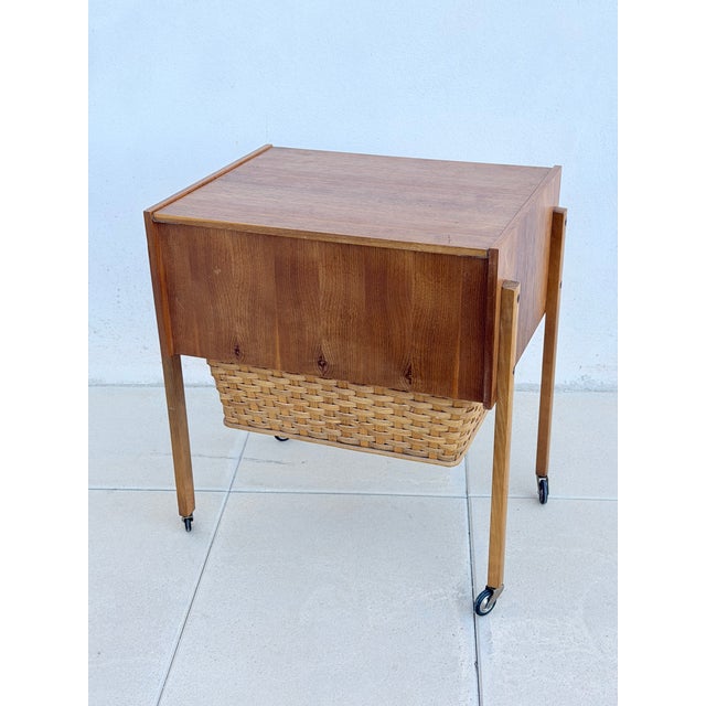 German Sewing Box with Drawers and Basket, 1970s For Sale - Image 4 of 12