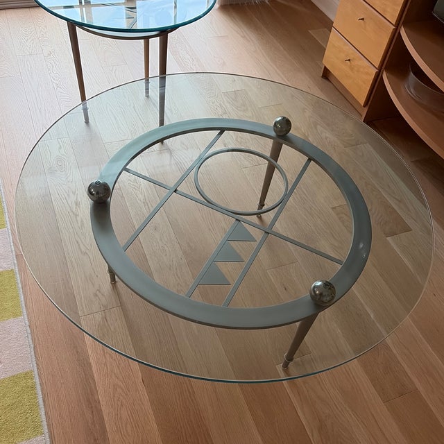 A rare matching “Frank’s Window” cocktail and end table set by Design Institute America (DIA), one of the premier American...