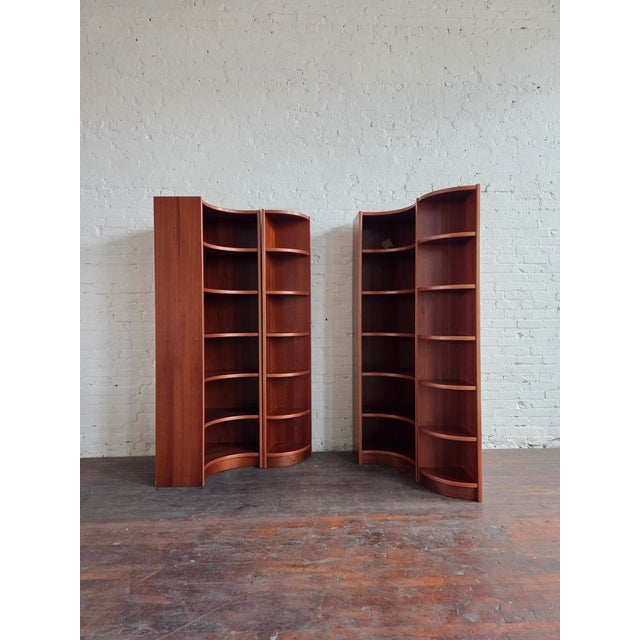 1980s Danish Modern Modular 4 Pc Corner Shelving Unit For Sale - Image 4 of 13