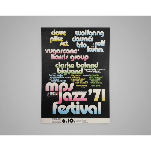 Vintage MPS Jazz Festival Music Poster, 1971 For Sale - Image 4 of 4