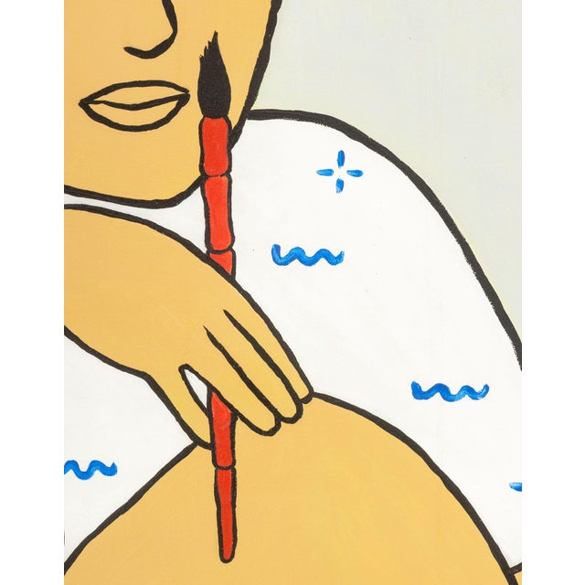 Contemporary Scalamandre "The Blond Artist" Acrylic, 1982 For Sale - Image 3 of 8