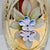 Vintage Italian Murano Tre Fuochi Amber Glass Decanter & 6 Cordial Glasses – 24k Gold Gilt, Hand-Painted High Enamel Flowers For Sale - Image 11 of 12