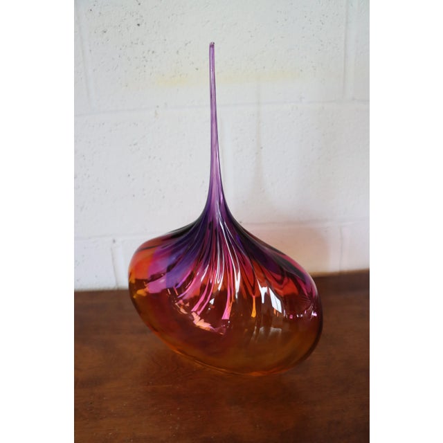 Early 21st Century Art Glass Teardrop Vase For Sale - Image 5 of 9
