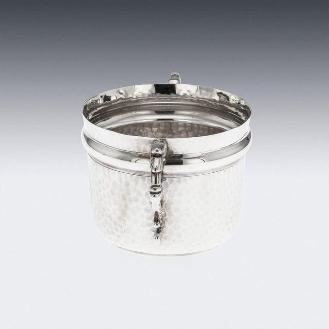 Metal Antique 20th Century English Silver Sugar Bowl & Spoon by S.W. Smith & Co., 1911, Set of 2 For Sale - Image 7 of 18