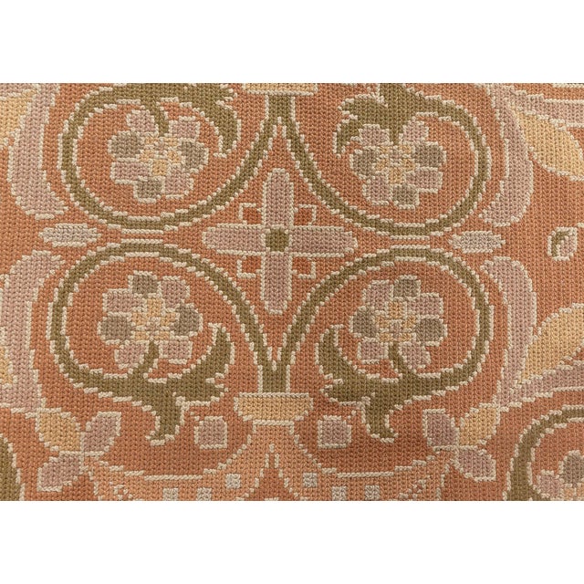 Beige Extra Large 1940s Portuguese Needlework Botanic Rug For Sale - Image 8 of 10