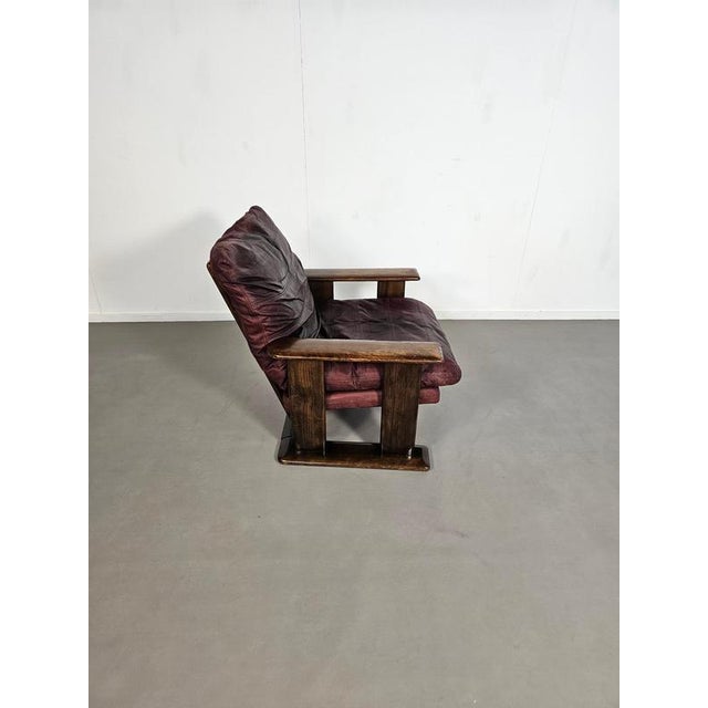 Brutalist Upholstered Wood Armchair, 1960s For Sale - Image 16 of 18