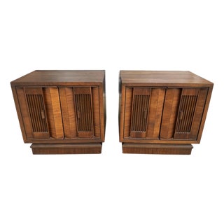 Pair of 1970s Brutalist-Inspired Nightstands For Sale
