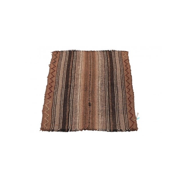 Mid-Century Modern Small Vintage Brown Kilim Rug - 2`1″ X 3`2″ For Sale - Image 3 of 6