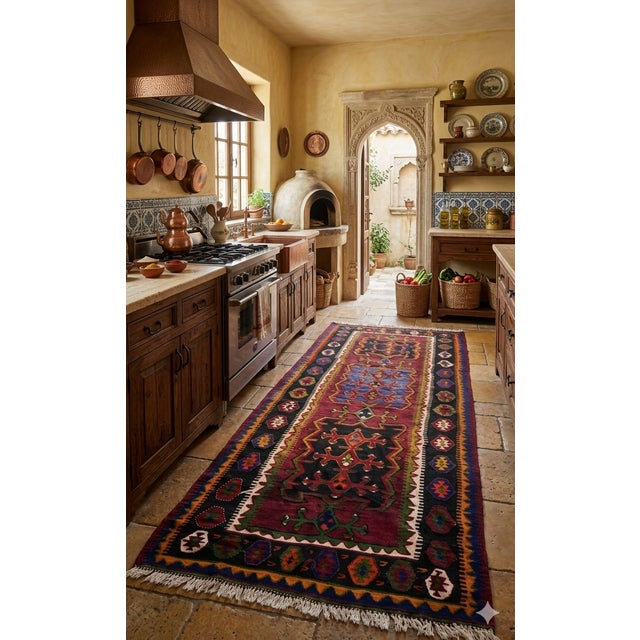 Rare 1970s Large Anatolian Kilim - Authentic Hand-Woven Heritage For Sale - Image 4 of 4