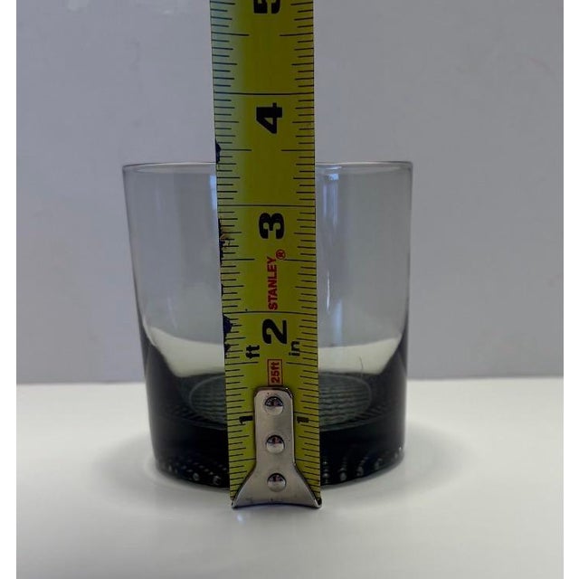 Mid 20th Century Mid-Century Scandinavian Smoked Glass Rocks Tumblers With Textured Bases - Set of 12 For Sale In Indianapolis - Image 6 of 7