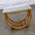 Mid-Century Modern Mid-20th Century MCM Coastal Style Side or End Table With Bent Rattan Base and Rectangle Glass Top For Sale - Image 3 of 18