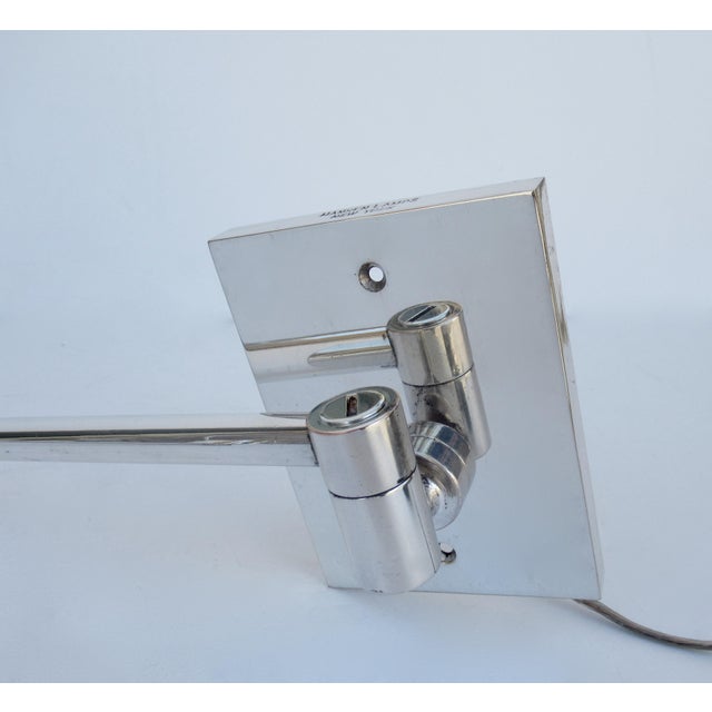 Vintage C.1970's Georg Hanson for Hanson Lighting Co. Chrome-Plated Swing-Arm Wall Sconce- Single For Sale - Image 10 of 13