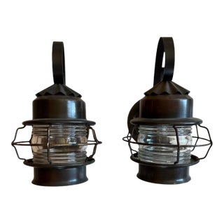 Vintage Outdoor Lantern Porchlights - a Pair For Sale