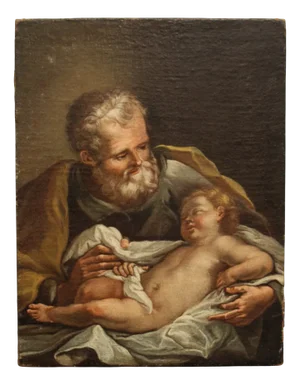 Saint Joseph with Child, 1800s, Oil on Canvas