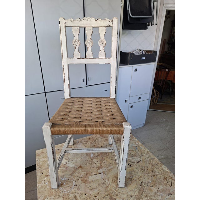 Vintage Wood Chairs with Rope Seats, 1960s, Set of 6 For Sale - Image 18 of 18