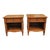 Pair of Mid-Century Henredon Folio One Walnut Single Drawer Tiered Side Tables For Sale
