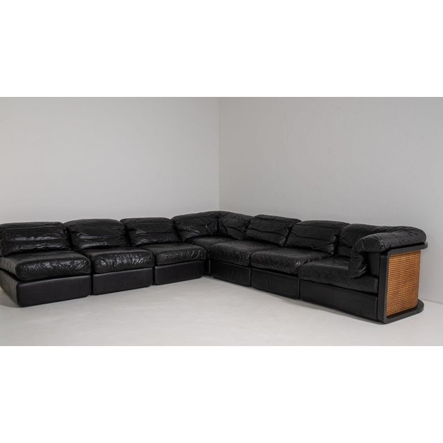 19th Century France Black Leather Sofa For Sale - Image 4 of 10