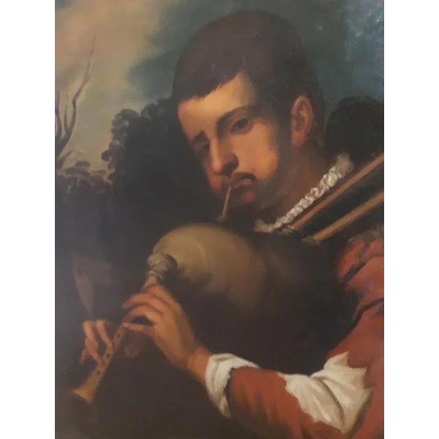 Italian Artist, Musician's Portrait, 1750s, Oil on Canvas For Sale - Image 6 of 12