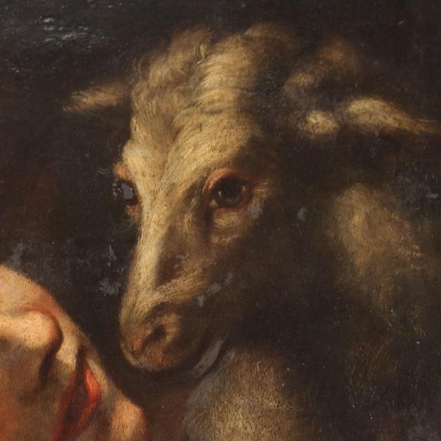 After Michelangelo Merisi, St. John the Baptist, Oil on Panel For Sale - Image 5 of 12