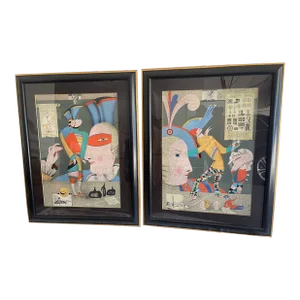 1970s Mihail Chemiakin, Suite of 2 Lithographs